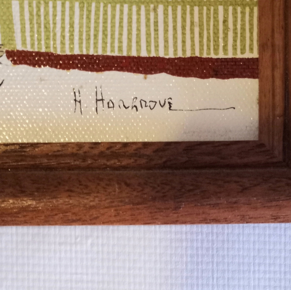 Vintage H. Hargrove Framed signed Oil Painting - Picture 2 of 6